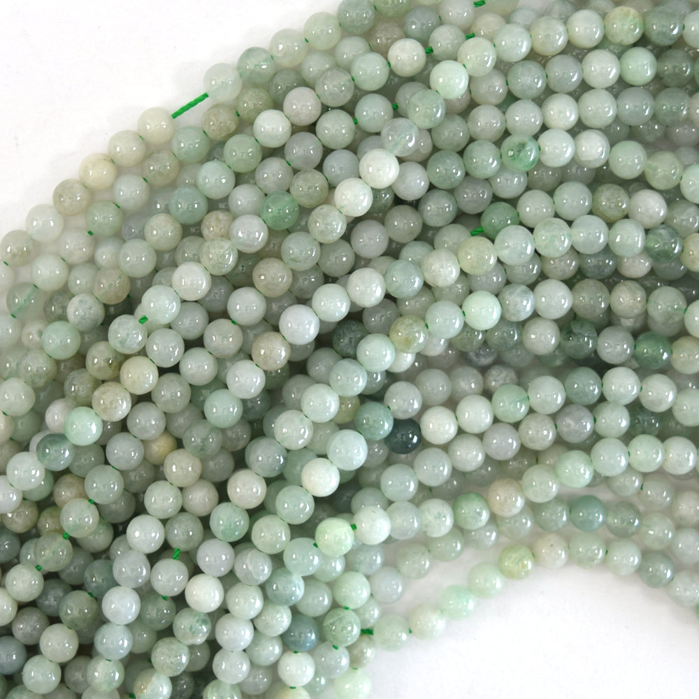 Natural Burma jadeite Jade Round Beads 15.5"Burmese 3mm 4mm 6mm 8mm 10mm 12mm S2 - Eagle Beadz