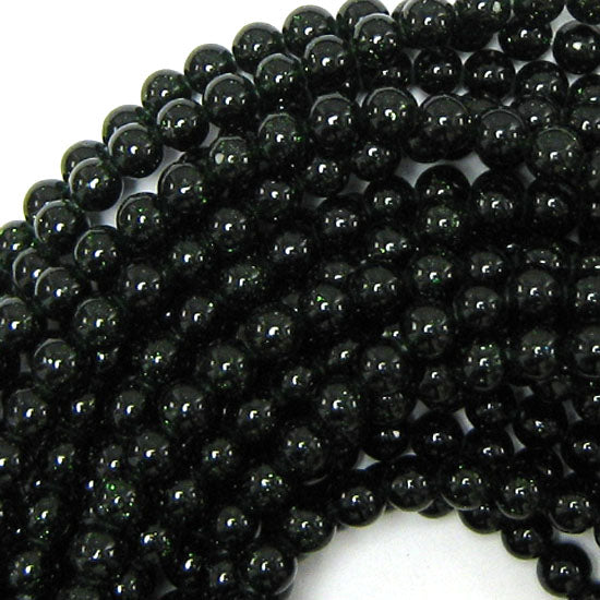 Green Goldstone Round Beads 14.5" Strand Sandstone 4mm 6mm 8mm 10mm 12mm - Eagle Beadz