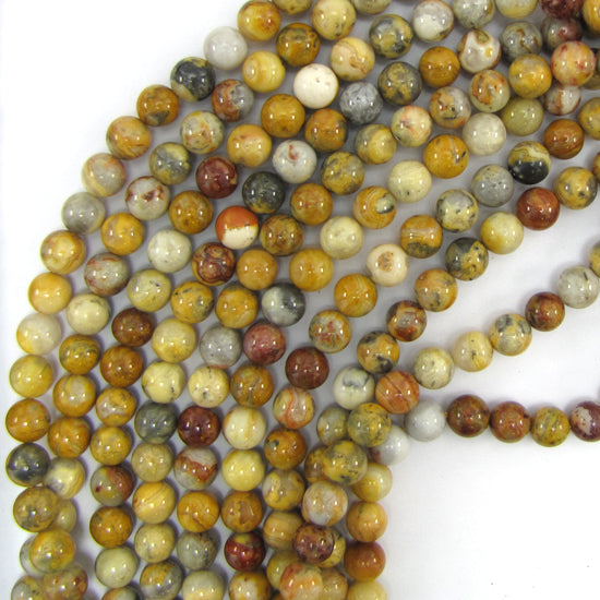 Natural Crazy Lace Agate Round Beads Gemstone 15" Strand 4mm 6mm 8mm 10mm 12mm - Eagle Beadz