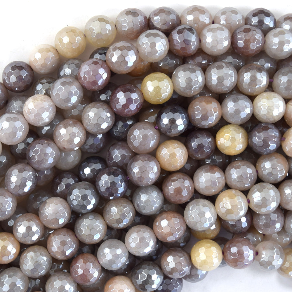 Mystic Titanium Faceted Lavender Crystal Quartz Round Beads 15" 6mm 8mm 10mm - Eagle Beadz