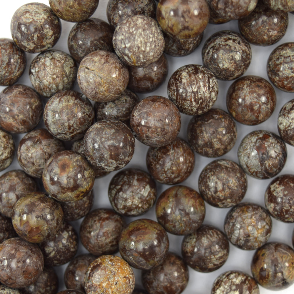 Natural Brown Coffee Jasper Round Beads Gemstone 15" Strand 6mm 8mm 10mm 12mm - Eagle Beadz