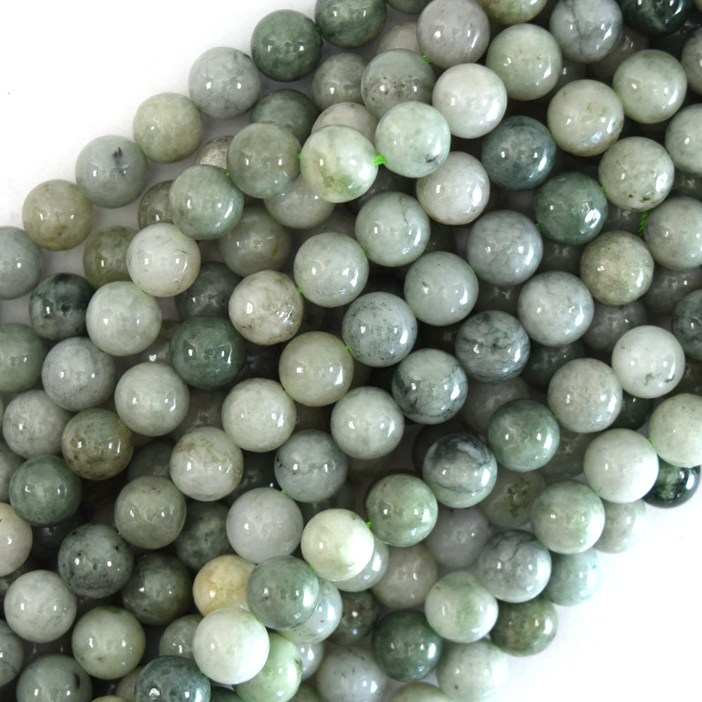 Natural Burma Jadeite Jade Round Beads 15.5" Strand 4mm 6mm 8mm 10mm 12mm S3 - Eagle Beadz