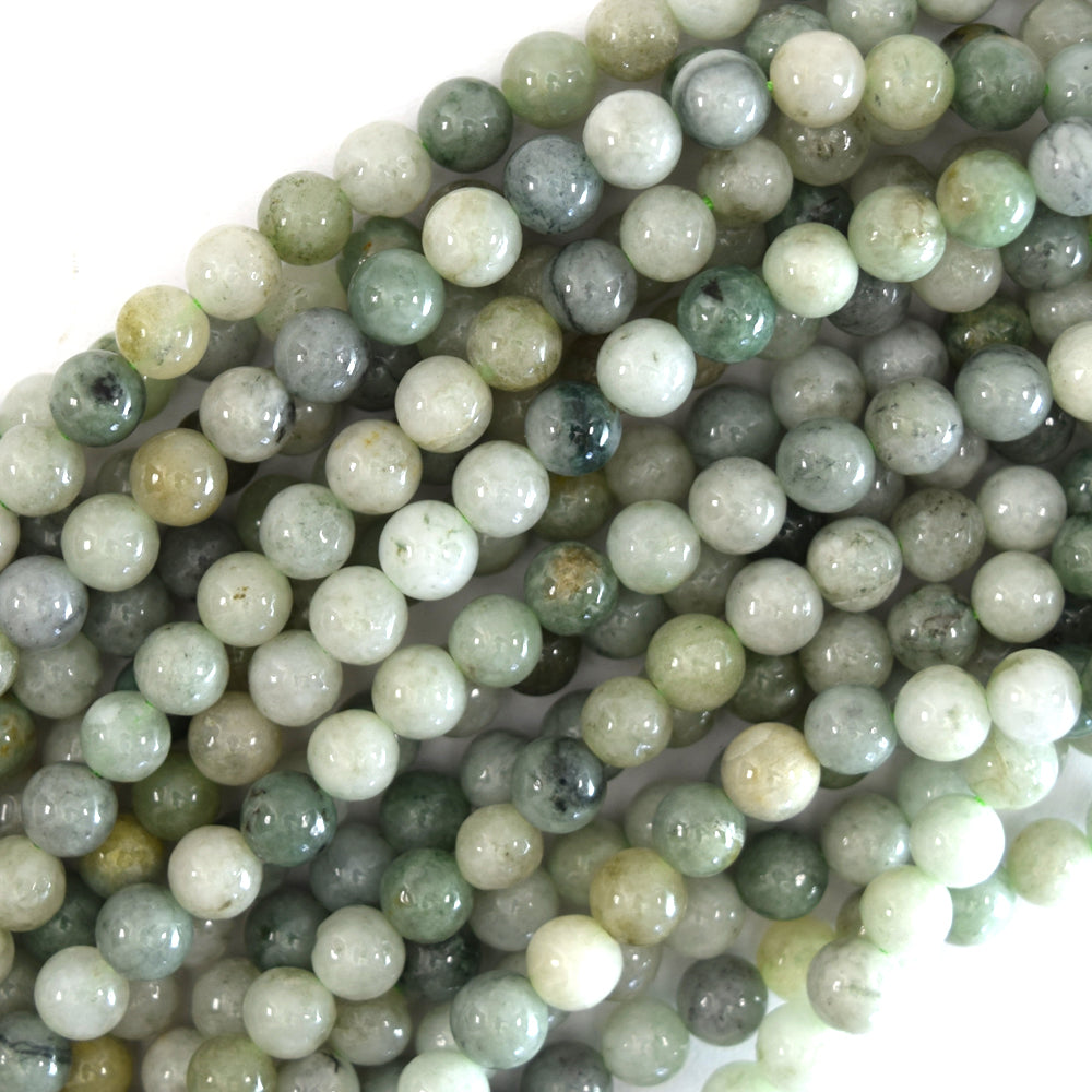 Natural Burma Jadeite Jade Round Beads 15.5" Strand 4mm 6mm 8mm 10mm 12mm S3 - Eagle Beadz