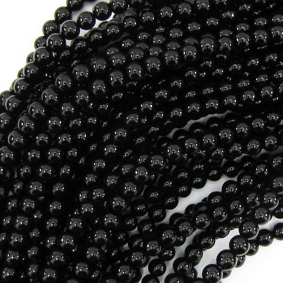 AA Black Onyx Round Beads 15" 2mm 3mm 4mm 6mm 8mm 10mm 12mm 14mm 16mm 18mm 20mm - Eagle Beadz