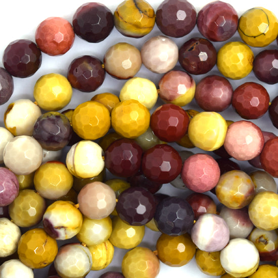 Natural Faceted Mookaite Round Beads 15" Strand 3mm 4mm 6mm 8mm 10mm 12mm