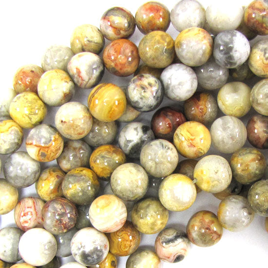 Natural Crazy Lace Agate Round Beads Gemstone 15" Strand 4mm 6mm 8mm 10mm 12mm - Eagle Beadz