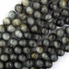 AA Natural Gray Hawk Eye Round Beads 15.5