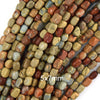 5x7mm natural brown blue snake skin jasper pebble nugget beads 15