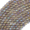 Mystic Titanium Faceted Gray Agate Round Beads 15