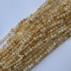 Natural Micro Faceted Yellow Citrine Round Beads Gemstone 15.5