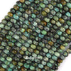 Natural Green African Turquoise Rondelle Button Beads 15