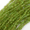 Natural Green Peridot Pebble Nugget Beads Gemstone 15.5