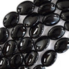 AA Black Onyx Flat Oval Beads Gemstone 15.5