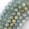 Natural Blue Aquamarine Round Beads Gemstone 15