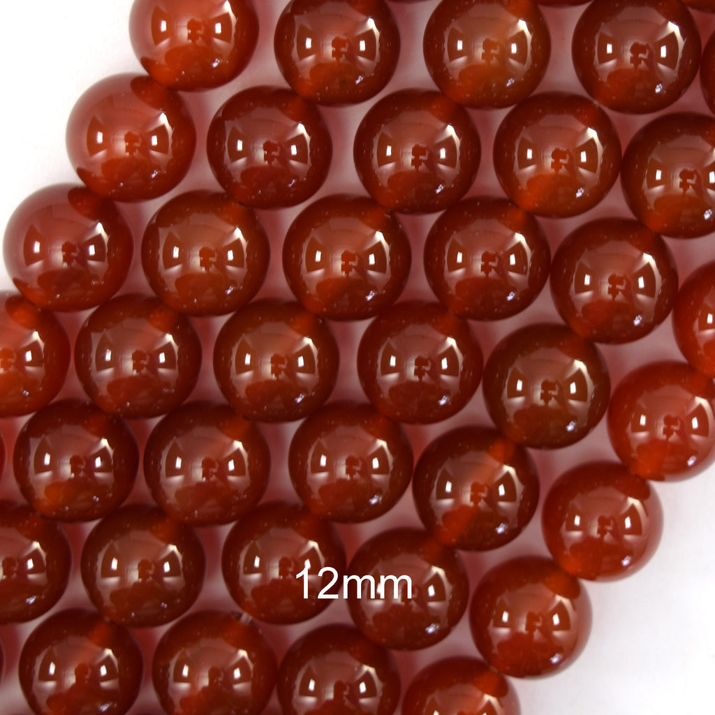 AA Red Carnelian Round Beads Gemstone 15" Strand 4mm 6mm 8mm 10mm 12mm