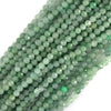 Natural Micro Faceted green Burma Jadeite Jade Round Beads 15.5