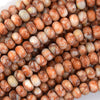 Red Spider Web Jasper Rondelle Button Beads 15