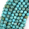 Blue Turquoise Round Beads 15.5