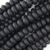 AA Matte Black Onyx Rondelle Button Beads Gemstone 15.5