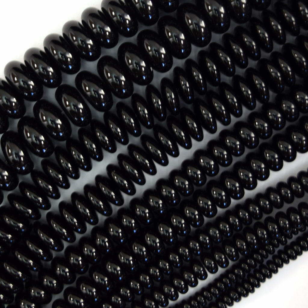 AA Black Onyx Rondelle Button Beads Gemstone 15" Strand 4mm 6mm 8mm 10mm 12mm - Eagle Beadz