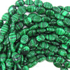 Synthetic Green Malachite Flat Oval Beads 15.5