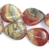 25mm brown pink rhodochrosite flat teardrop beads 15.5