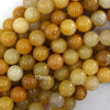 Natural Yellow Jade Round Beads Gemstone 15
