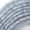 5x8mm light blue aquamarine quartz rondelle button beads 15