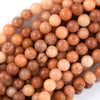 Natural Orange Aventurine Round Beads Gemstone 15