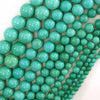 Green Turquoise Round Beads Gemstone 15.5