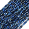 AA Faceted Blue Kyanite Round Beads Gemstone 15.5