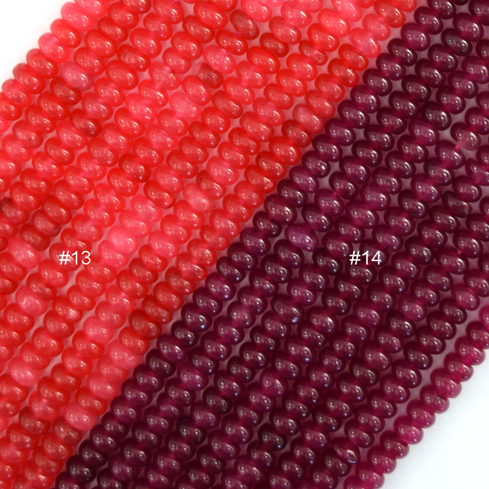 2x4mm Colored Mountain Jade Rondelle Button Spacer Beads Gemstone 15" Strand 4mm - Eagle Beadz