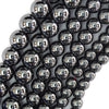 2.5mm Large Hole Natural Black Hematite Round Beads 15.5