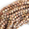 Natural Matte Sunstone Round Beads Gemstone 15