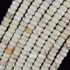 Faceted White Turquoise Rondelle Button Beads 15.5