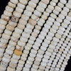 Faceted White Turquoise Rondelle Button Beads 15.5