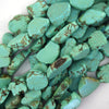 16mm - 22mm green turquoise freeform slab slice nugget beads 15.5