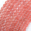 Faceted Cherry Quartz Round Beads Gemstone 15