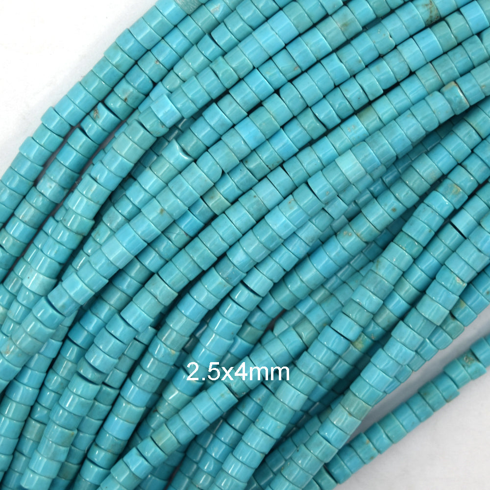 Blue Turquoise Heishi Disc Beads Gemstone 15.5" Strand 3mm 4mm 6mm 8mm 10mm 12mm