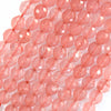 Faceted Cherry Quartz Round Beads Gemstone 15