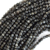 Natural Faceted Labradorite Larvikite Round Beads 14.5