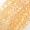 Natural Faceted Yellow Citrine Rondelle Button Beads 15