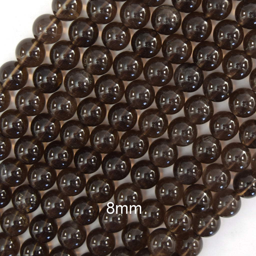 Natural Brown Smoky Quartz Round Beads Gemstone 15" Strand 4mm 8mm 12mm