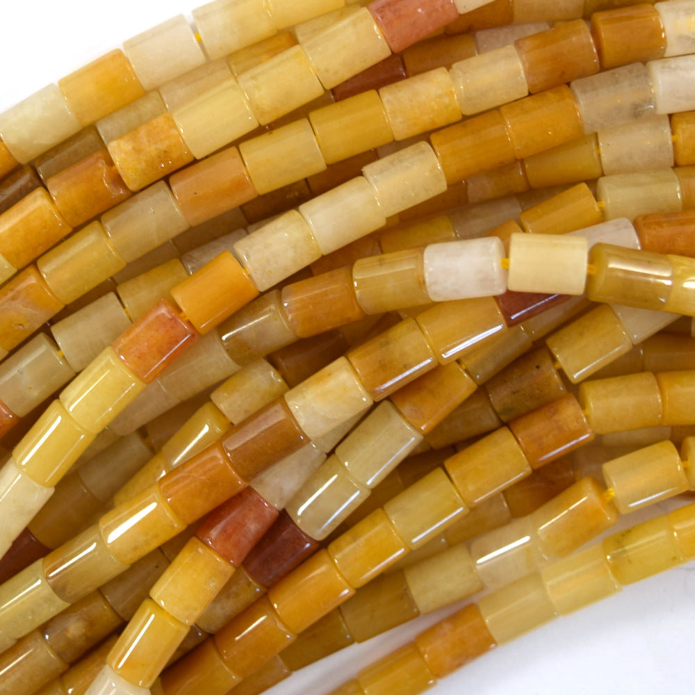 5-6x8-9mm Natural Gemstone Tube Cylinder Beads 15" Strand 6x8mm - Eagle Beadz