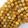 Natural Yellow Jade Round Beads Gemstone 15