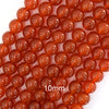 AA Orange Red Carnelian Round Beads Gemstone 15