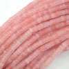 Natural Pink Rose Quartz Heishi Disc Beads Gemstone 15.5