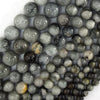 Natural Gray Hawk Eye Round Beads 15.5