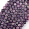 Natural Faceted Purple Lepidolite Round Beads Gemstone 15