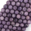 Natural Faceted Purple Lepidolite Round Beads Gemstone 15